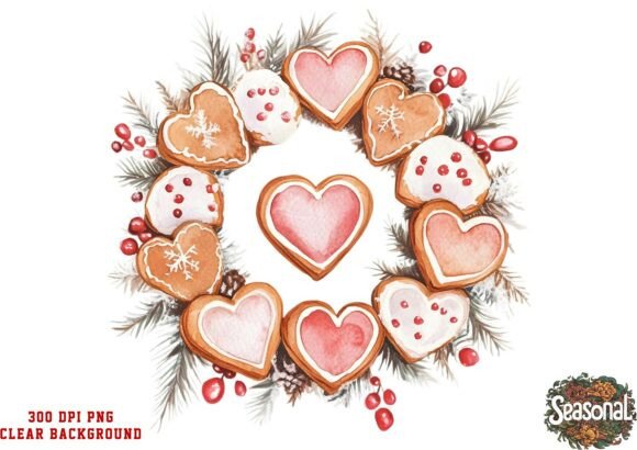 Download Peach Heart Christmas Wreath PNG - Heart christmas Collection