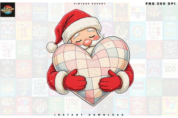 Download Santa Hugging Heart Christmas Clipart - Heart christmas Collection