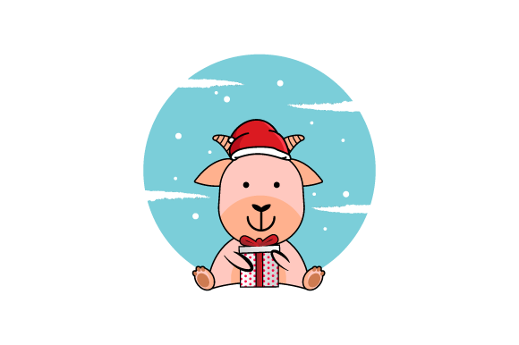 Download Illustration Goat Wearing Christmas Hat - Christmas hat Collection