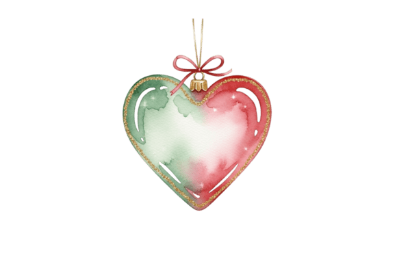 Download Watercolor Heart Christmas Decoration - Heart christmas Collection