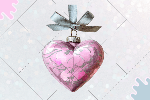 Download Pink Heart Christmas Ornament Clipart - Heart christmas Collection