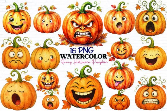 Download Funny Halloween Pumpkin Clipart Bundle - Clipart bundle Collection