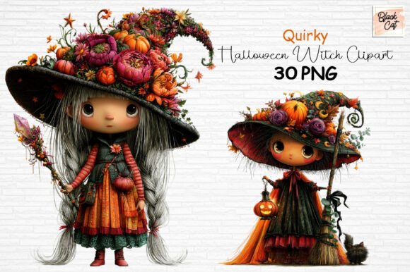Download Quirky Halloween Witch Clipart Bundle - Clipart bundle Collection