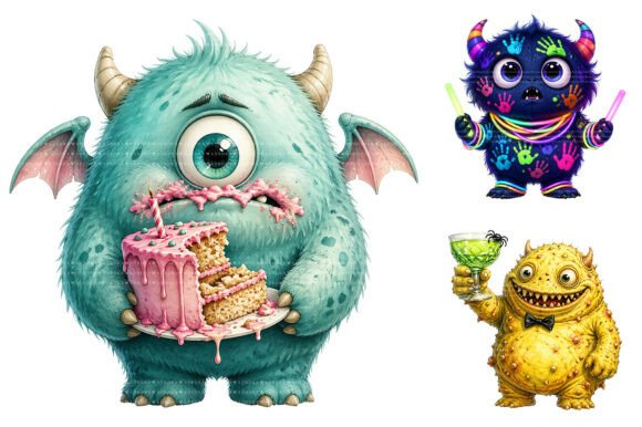 Download Birthday Monster Clipart Bundle - Clipart bundle Collection
