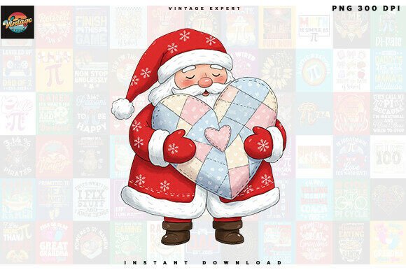 Download Santa Hugging Heart Christmas Clipart - Heart christmas Collection