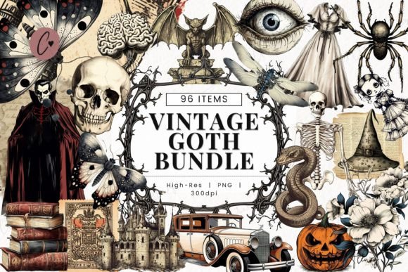 Download Vintage Goth Clipart Bundle - Clipart bundle Collection