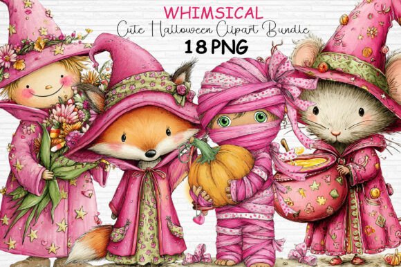 Download Whimsical Cute Halloween Clipart Bundle - Clipart bundle Collection
