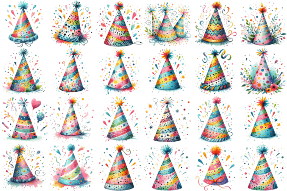 Download 22 Watercolor Party Hat Clipart Bundle - Clipart bundle Collection
